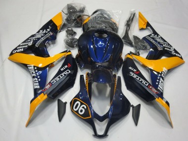 Shop 2007-2008 Honda CBR600RR Motorcycle Fairings - Orange Blue Glossy Black