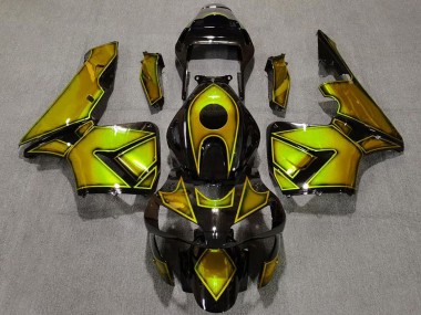 Shop 2003-2004 Honda CBR600RR Motorcycle Fairings - Gold Glossy Black