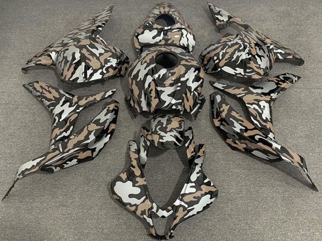 2009-2012 Honda CBR600RR Motorcycle Fairings - Tan Silver Camouflage