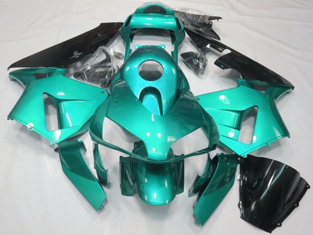 2003-2004 Honda CBR600RR Motorcycle Fairings - Teal Blue Glossy Black