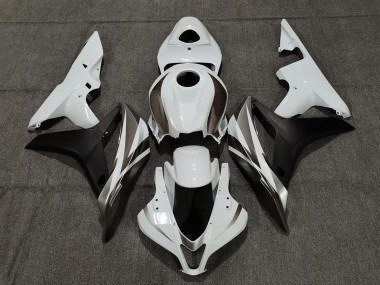 Shop 2007-2008 Honda CBR600RR Motorcycle Fairings - White Matte Black