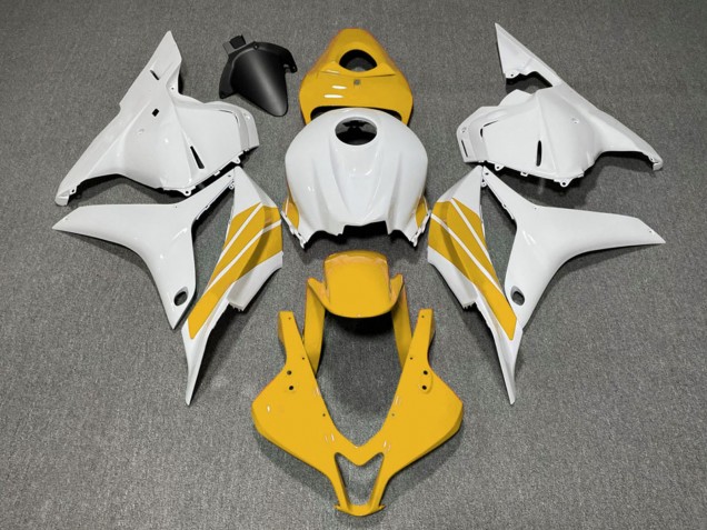 2009-2012 Honda CBR600RR Motorcycle Fairings - White Yellow Stripe