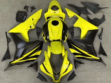 Shop 2007-2008 Honda CBR600RR Motorcycle Fairings - Yellow Matte Black OEM Style