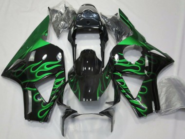Shop 2002-2003 Honda CBR954RR Motorcycle Fairings - Glossy Black Green Flame