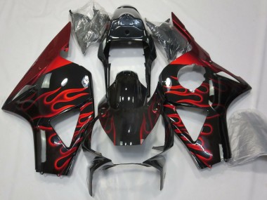 Shop 2002-2003 Honda CBR954RR Motorcycle Fairings - Glossy Black Red Flame
