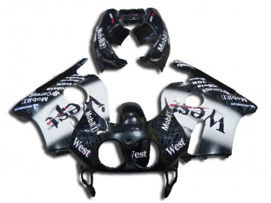 Shop 1990-1998 Honda CBR250RR Motorcycle Fairings - Glossy Black White West
