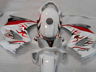 Shop 2002-2013 Honda VFR 800 Motorcycle Fairings - White Red Flame