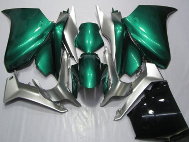 Shop 2010-2014 Honda VFR 1200 Motorcycle Fairings - Silver Seafoam Green