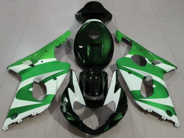 Shop 2000-2002 Suzuki GSXR 1000 Motorcycle Fairings - Green White Black