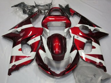 Shop 2000-2002 Suzuki GSXR 1000 Motorcycle Fairings - White Red