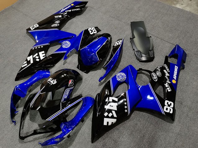 2005-2006 Suzuki GSXR 1000 Motorcycle Fairings - Blue Glossy Black White