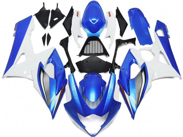 2005-2006 Suzuki GSXR 1000 Motorcycle Fairings - White Blue