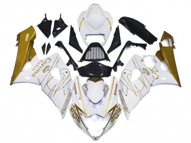 Shop 2005-2006 Suzuki GSXR 1000 Motorcycle Fairings - White Gold Corona Custom