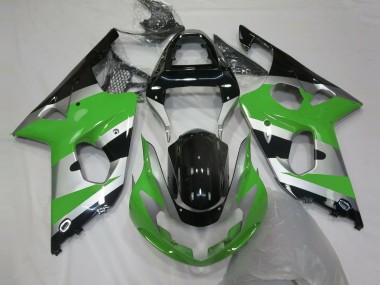Shop 2000-2002 Suzuki GSXR 1000 Motorcycle Fairings - Green Silver Glossy Black OEM Style