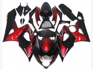 Shop 2005-2006 Suzuki GSXR 1000 Motorcycle Fairings - Candy Red Glossy Black