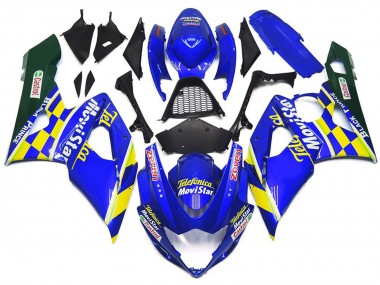 Shop 2005-2006 Suzuki GSXR 1000 Motorcycle Fairings - Blue Yellow Green MoviStar Castrol
