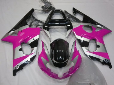 Shop 2000-2002 Suzuki GSXR 1000 Motorcycle Fairings - Pink Silver Glossy Black OEM Style