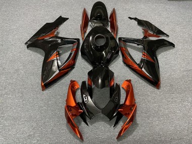 Shop 2006-2007 Suzuki GSXR 600 / GSXR 750 Motorcycle Fairings - Glossy Black Orange