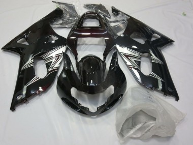 Shop 2001-2003 Suzuki GSXR 600 / GSXR 750 Motorcycle Fairings - Glossy Black Silver White