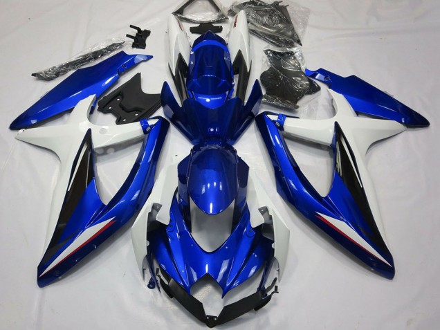 2008-2010 Suzuki GSXR 600 / GSXR 750 Motorcycle Fairings - White Blue Black
