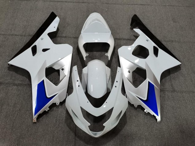 2004-2005 Suzuki GSXR 600 / GSXR 750 Motorcycle Fairing Kits - White Blue Black