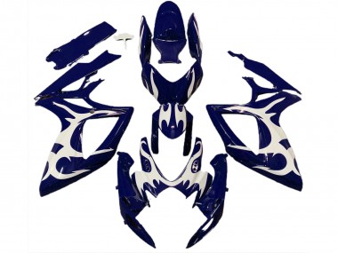 Shop 2006-2007 Suzuki GSXR 600 / GSXR 750 Motorcycle Fairings - Dark Blue White Design