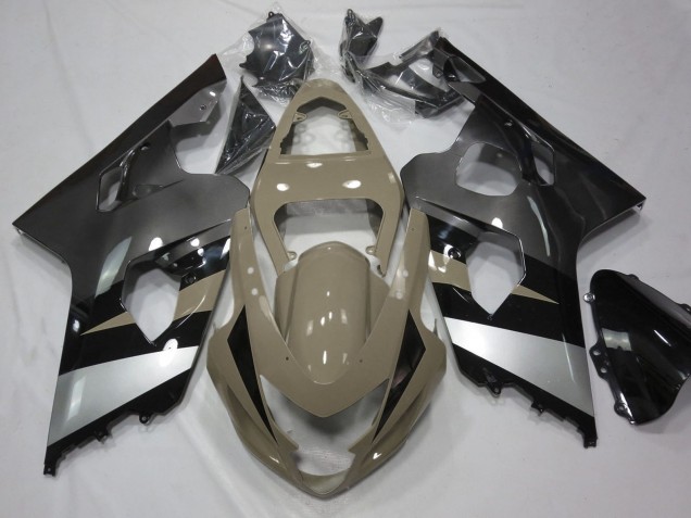 2004-2005 Suzuki GSXR 600 / GSXR 750 Motorcycle Fairings - Desert Tan Silver Black