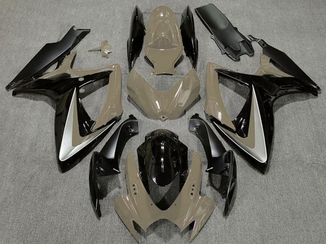 2006-2007 Suzuki GSXR 600 / GSXR 750 Motorcycle Fairings - Desert Tan Silver Glossy Black OEM Style