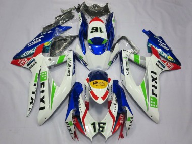 Shop 2008-2010 Suzuki GSXR 600 / GSXR 750 Motorcycle Fairings - White Blue Green Yellow Red Fixi 16