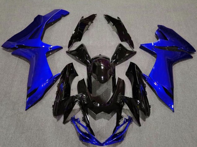 2011-2024 Suzuki GSXR 600 / GSXR 750 Motorcycle Fairing - Blue Glossy Black