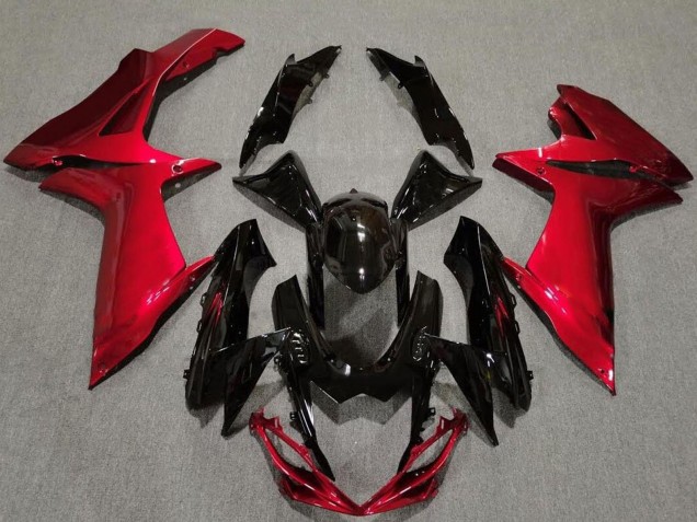 2011-2024 Suzuki GSXR 600 / GSXR 750 Motorcycle Fairings - Red Glossy Black