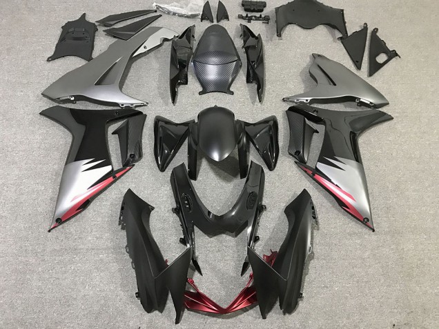 2011-2024 Suzuki GSXR 600 / GSXR 750 Motorcycle Fairings - Grey Silver Glossy Black