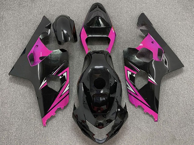 2004-2005 Suzuki GSXR 600 / GSXR 750 Motorcycle Fairings - Glossy Black Pink