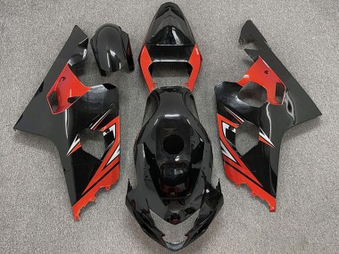 Shop 2004-2005 Suzuki GSXR 600 / GSXR 750 Motorcycle Fairings - Glossy Black Red