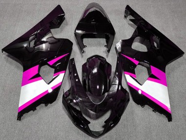 Shop 2004-2005 Suzuki GSXR 600 / GSXR 750 Motorcycle Fairings - Glossy Black Pink White
