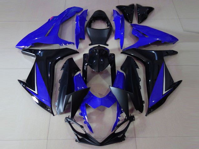 2011-2024 Suzuki GSXR 600 / GSXR 750 Motorcycle Fairings - Blue Glossy Black