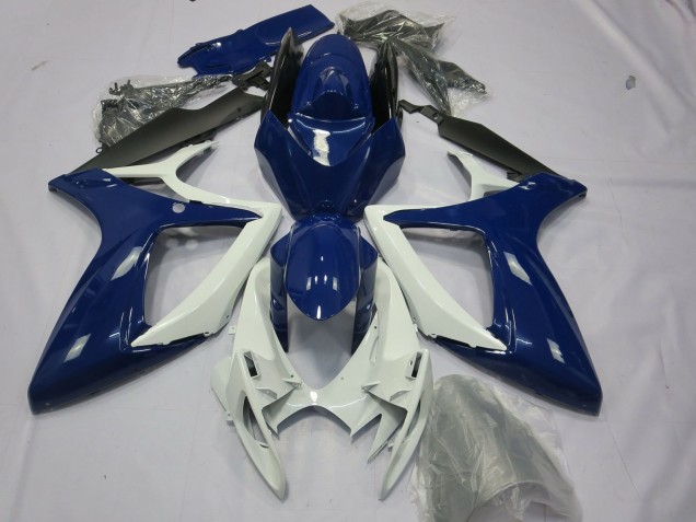 2006-2007 Suzuki GSXR 600 / GSXR 750 Motorcycle Fairings - Blue White Black