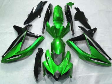 Shop 2008-2010 Suzuki GSXR 600 / GSXR 750 Motorcycle Fairings - Green Silver Glossy Black