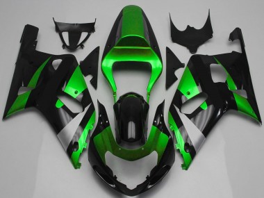 Shop 2001-2003 Suzuki GSXR 600 / GSXR 750 Motorcycle Fairing - Green Silver Glossy Black