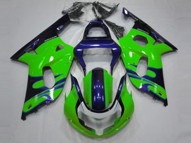 Shop 2001-2003 Suzuki GSXR 600 / GSXR 750 Motorcycle Fairings - Green Blue Black