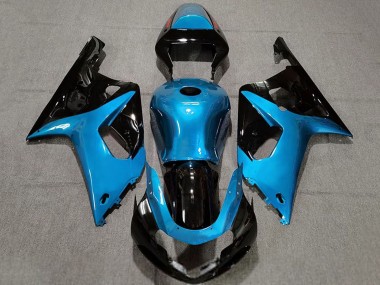 Shop 2001-2003 Suzuki GSXR 600 / GSXR 750 Motorcycle Fairings - Light Blue Glossy Black