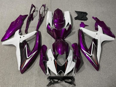 Shop 2008-2010 Suzuki GSXR 600 / GSXR 750 Motorcycle Fairing - White Purple Black
