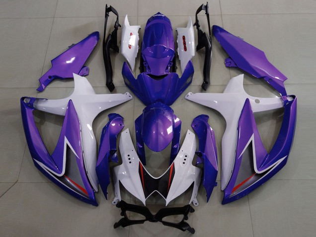 2008-2010 Suzuki GSXR 600 / GSXR 750 Motorcycle Fairings - White Purple Black