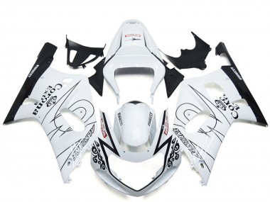 Shop 2001-2003 Suzuki GSXR 600 / GSXR 750 Motorcycle Fairing - White Black Corona Alstare