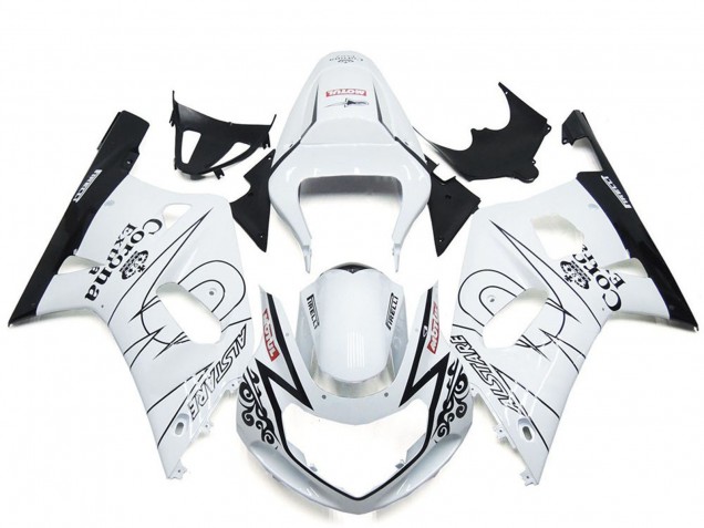 2001-2003 Suzuki GSXR 600 / GSXR 750 Motorcycle Fairing - White Black Corona Alstare