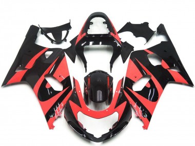 Shop 2001-2003 Suzuki GSXR 600 / GSXR 750 Motorcycle Fairings - Light Red Glossy Black OEM Style