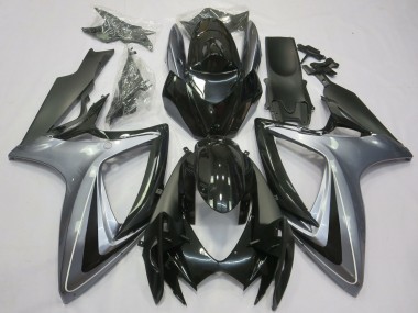 Shop 2006-2007 Suzuki GSXR 600 / GSXR 750 Motorcycle Fairings - Silver Glossy Black Matte Black
