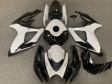 Shop 2006-2007 Suzuki GSXR 600 / GSXR 750 Motorcycle Fairings - White Glossy Black