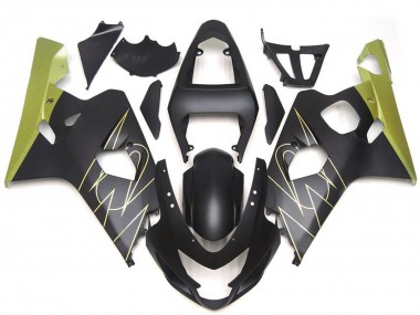 Shop 2004-2005 Suzuki GSXR 600 / GSXR 750 Motorcycle Fairings - Matte Black Gold Corona