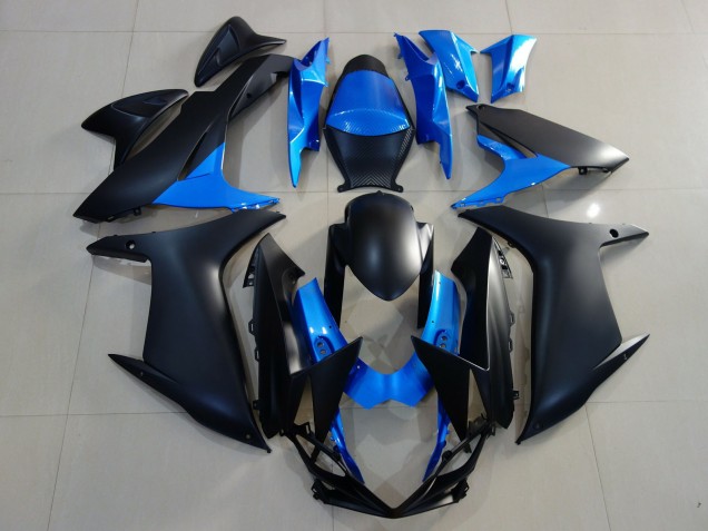 2011-2024 Suzuki GSXR 600 / GSXR 750 Motorcycle Fairings - Blue Matte Black
